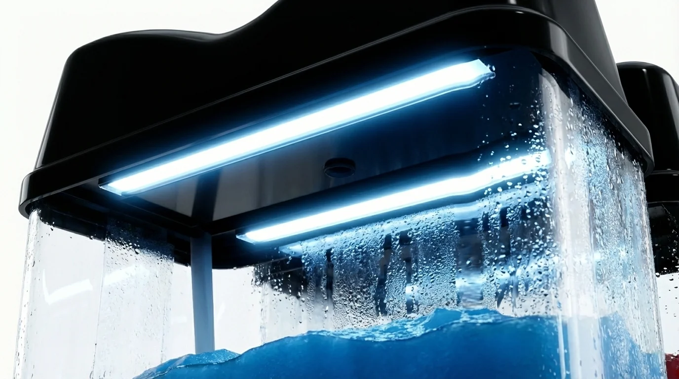 Iluminación LED de los tanques encendida en la barra